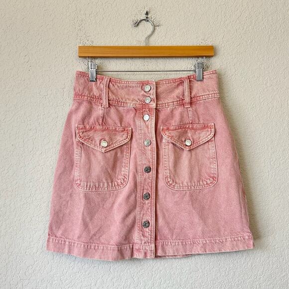 Sezane Dresses & Skirts - SEZANE Bettie Jean Skirt Dusty Pink Denim Mini City Trendy Y2K